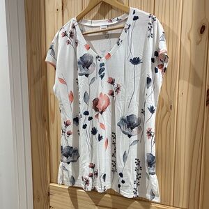 Floral Print V-Neck Women's Top
